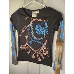 Kyut Long Sleeve T Shirt Punk Style Size Large